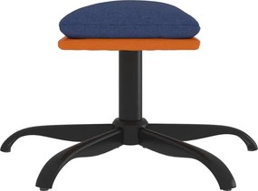 vidaXL Υποπόδιο Μπλε 60x60x36 εκ. Ύφασμα &amp; Συνθετικό Δέρμα