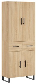 vidaXL Ντουλάπι Sonoma δρυς 69,5 x 34 x 180 εκ. από Επεξεργασμένο Ξύλο