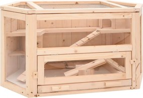 vidaXL Κλουβί Χάμστερ 80 x 40 x 43 εκ. από Μασίφ Ξύλο Ελάτης