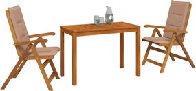 VidaXL Garden Dining Set Φυσικό Στερεό Ξύλο Ακακίας