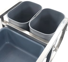 vidaXL Καρότσι Κουζίνας 82 x 43,5 x 93 εκ. με Πλαστικά Δοχεία