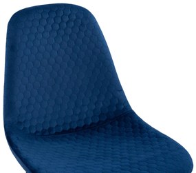 Καρέκλα LUCILLE Βελούδο Μπλέ με Μεταλλικό σκελετό 45x56x81Υεκ. 4αδα 45x56x81 εκ.