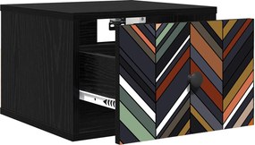 vidaXL Τοίχου κομοδίνο OMMEN Μαύρη Δρυς 36 x 33 x 25 εκ.