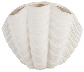 Βάζο Shell AH-AX25030 19x12x15cm Ecru Andrea House Δολομίτης