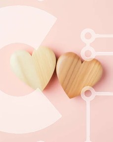 Intra Συλλεκτικό Ξύλινο Παζλ Plywood 4mm - Ξύλινα αντικείμενα σε σχήμα καρδιάς σε ροζ φόντο Σε Ξύλινο Κουτί - Διαστάσεις: 10x10 cm – 25 κομμάτια