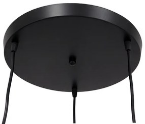 GloboStar® LITTLE MAN 01655 SET Μοντέρνο Κρεμαστό Φωτιστικό Οροφής Τρίφωτο 3 x E27 Μαύρο Μεταλλικό Φ45 x Υ40cm