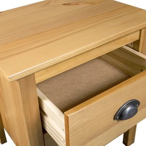 vidaXL Κομοδίνα Hill 2 Τεμ. 46 x 35 x 49,5 εκ. από Μασίφ Ξύλο Πεύκου