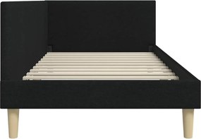 vidaXL Κρεβάτι Γωνίας Μαύρο 90 x 190 cm Ύφασμα