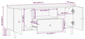 ΈΠΙΠΛΟ ΤΗΛΕΟΡΑΣΗΣ 105 X 33 X 46 ΕΚ. ΑΠΟ ΜΑΣΙΦ ΞΥΛΟ ΜΑΝΓΚΟ 356905