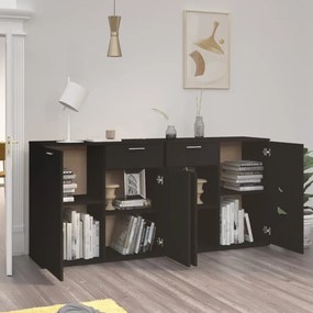 vidaXL Μπουφές Μαύρος 160 x 36 x 75 εκ. Επεξ. Ξύλο