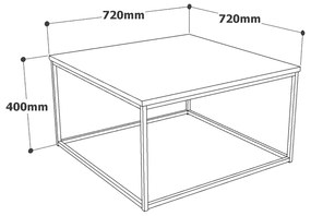 Τραπεζάκι Σαλονιού ArteLibre DUMFRIES Πεύκο/Ανθρακί Μοριοσανίδα/Μέταλλο 72x72x40cm