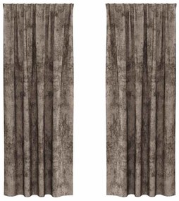 vidaXL Κουρτίνα με κουρτίνες 2 pcs Καπουτσίνο 225 x 140 εκ. Βελούδο