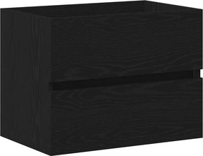 vidaXL Ντουλάπα Νιπτήρα Mπάνιου Μαύρη Οξυά 60 x 38,5 x 45 cm