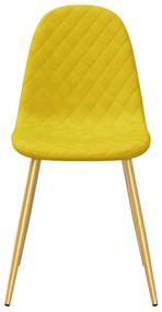 vidaXL Καρέκλες Τραπεζαρίας 2 τεμ. Κίτρινο Μουσταρδί Βελούδινες