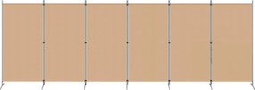 vidaXL Διαχωριστικό Δωματίου 6-Πάνελ Μπεζ 520 x 180 cm Ύφασμα