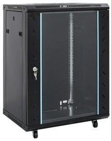 vidaXL Καμπίνα Δικτύου 15U 19" IP20 Μαύρη 53x40x80 εκ.