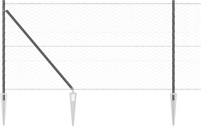vidaXL Στύλος Περιφράξεων Γκρι 25 x 1 μ (50 mm πλέγμα) Ατσάλι
