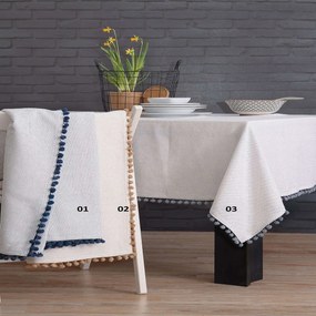 Τραπεζομάντηλο Pom Pom 01 Μπλε Ρυθμός 140 X140 100% Βαμβάκι