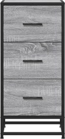 vidaXL Ραφιέρα Γκρι Sonoma 35,5x35x76 εκ. Επεξ. Ξύλο + Μέταλλο