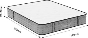 Στρώμα Diamond pakoworld pocket spring+ gel memory foam 25-27cm 160x200εκ