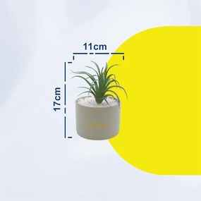 Τεχνητό Φυτό σε Κεραμικό Γλαστράκι "Nice" 11x17cm - Μέντα