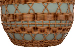 ΤΡΑΠΕΖΙ ΣΑΛΟΝΙΟΥ VILHENA HM18165 FIBER CEMENT ΠΡΑΣΙΝΟ-RATTAN ΦΥΣΙΚΟ Φ56x47Υεκ.