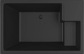 Acrilan Tango Veloure Black - Μπανιέρα Υδρομασάζ 185x120 εκ - Maxxcoat, Αερομασάζ