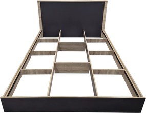 Κρεβάτι Athos pakoworld σε sonoma-ανθρακί απόχρωση 160x200εκ