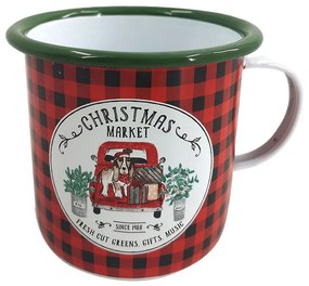 Artekko Artekko Xmas Mug Κόκκινη Μεταλλική Κούπα (14x11x10)cm 742-2371