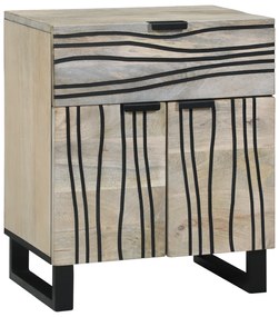 vidaXL Κομοδίνα με συρτάρι Λευκό και Μαύρο 50 x 33 x 60 εκ