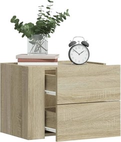 vidaXL Κομοδίνα Επιτοίχιο Sonoma Δρυς 45x30x35 εκ.