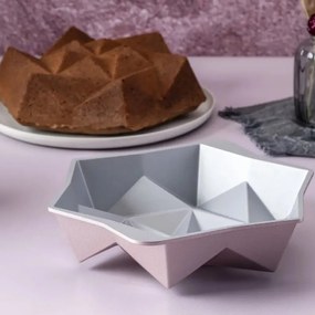 Φόρμα ψησίματος Dr.Oetker Origami 2556, 28 cm, σχήμα Origami, Χυτό αλουμίνιο, Ροζ χρυσό