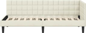 vidaXL Κρεβάτι Γωνίας Κρεμ 80 x 200 cm Βελούδο
