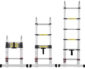 VEVOR Telescoping Extension Ladder 12.5FT A-Shape w/ Stabilizer Bar for RV