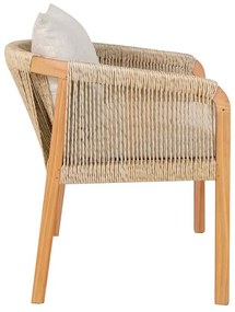 Καρέκλα - Πολυθρόνα Clarin σκελετός teak ξύλο και pu σε φυσική απόχρωση 55x65x73 εκ. 55x65x73 εκ.