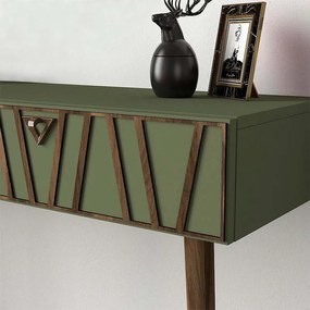 Κονσόλα επιτοίχια Forest Megapap χρώμα λαδί - καρυδί 120x35x89,3εκ.