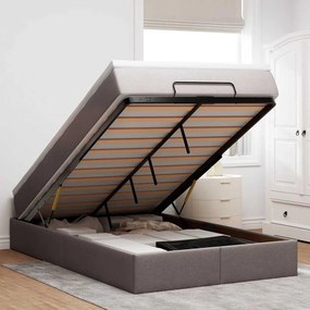 VidaXL Οθωμανικό κρεβάτι με στρώμα Taupe 120x190 cm Ύφασμα