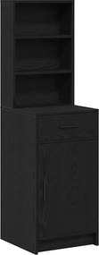 vidaXL Highboard Μαύρη Οξυά 40 x 40,5 x 135 εκ. Επεξεργασμένο ξύλο