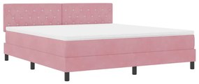 vidaXL Κρεβάτι με Ελατήρια και Στρώμα Ροζ 180 x 200 cm ύφασμα