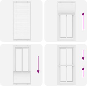 vidaXL Πλισέ περσίδα Λευκό 95x200 cm Πλάτος υφάσματος 94,4 cm