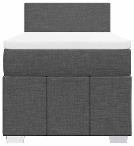 vidaXL Κρεβάτι Boxspring με Στρώμα Σκούρο Γκρι 80x200 εκ. Υφασμάτινο