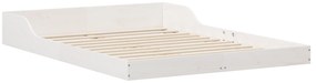 vidaXL Σκελετός Κρεβατιού Λευκό 140 x 190 cm Μασίφ ξύλο πεύκου