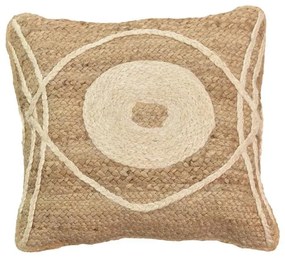 Pillow Foliens Inart natural-ecru 100% jute 45x45x2.5cm 45x2.5x45 εκ.