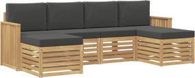 vidaXL Σειρά Καναπέ Εξωτερικού 6 pcs Άσπρο και Ανθρακί