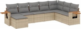 vidaXL Patio Sofa Set 7-θέσια Beige and Grey