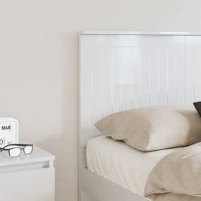 vidaXL Κεφαλάρι με κεφαλάρι Λαμπερό Λευκό 135 cm Επεξεργασμένο ξύλο