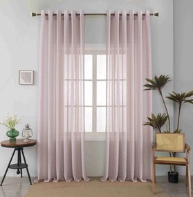 Κουρτίνα Με Κρίκο Ημιδιάφανη 270x290cm Ροζ 6023-7