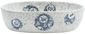 vidaXL Νιπτήρας Οβάλ Γκρι και Μπλε 47x33x13 εκ. Κεραμικός