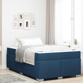 vidaXL Σκελετός Κρεβατιού με στρώμα Μπλε 120 x 200 cm ύφασμα