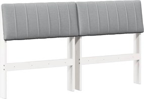 vidaXL Ταπετσαρισμένο κεφαλάρι Ανοιχτό γκρι 140 cm